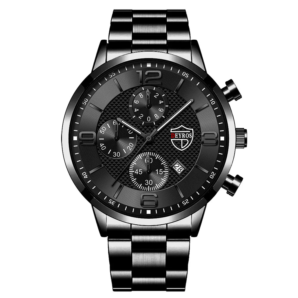 Reloj Hombre Luxury Business Men Watchs Stainless Steel Quartz Wristwatch Male Leather Calendar Luminous Clock Relogio Masculino