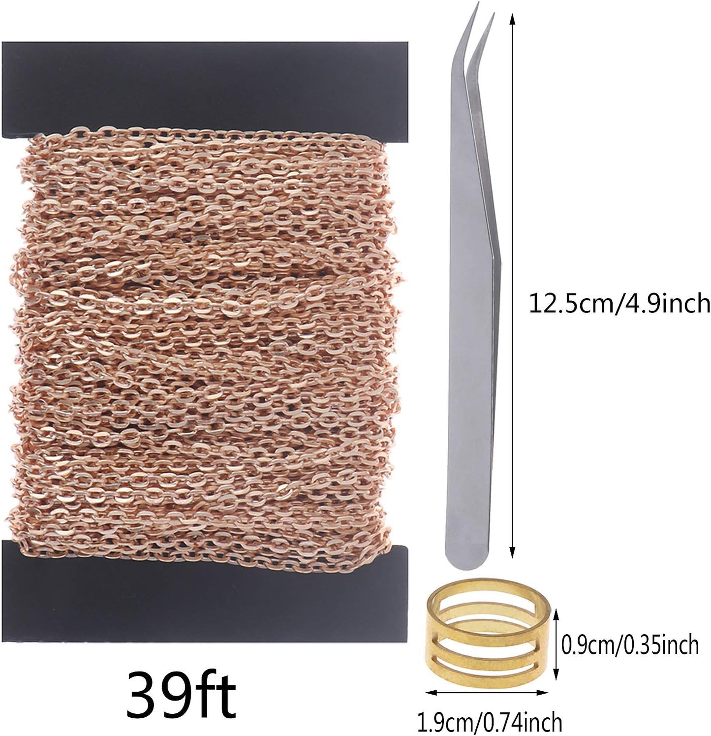 39 Feet Necklace Chains Stainless Steel DIY Link Chain Necklaces with 30Pcs Lobster Clasps, and 100Pcs Jump Rings for Jewelry Making