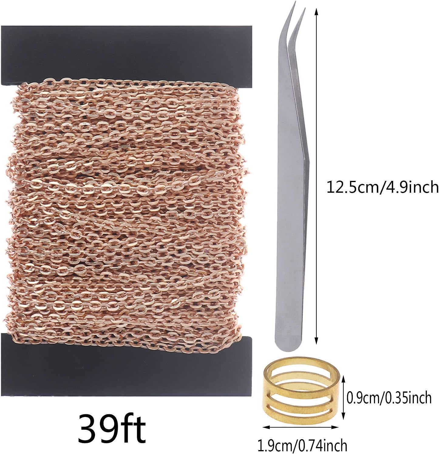 39 Feet Necklace Chains Stainless Steel DIY Link Chain Necklaces with 30Pcs Lobster Clasps, and 100Pcs Jump Rings for Jewelry Making