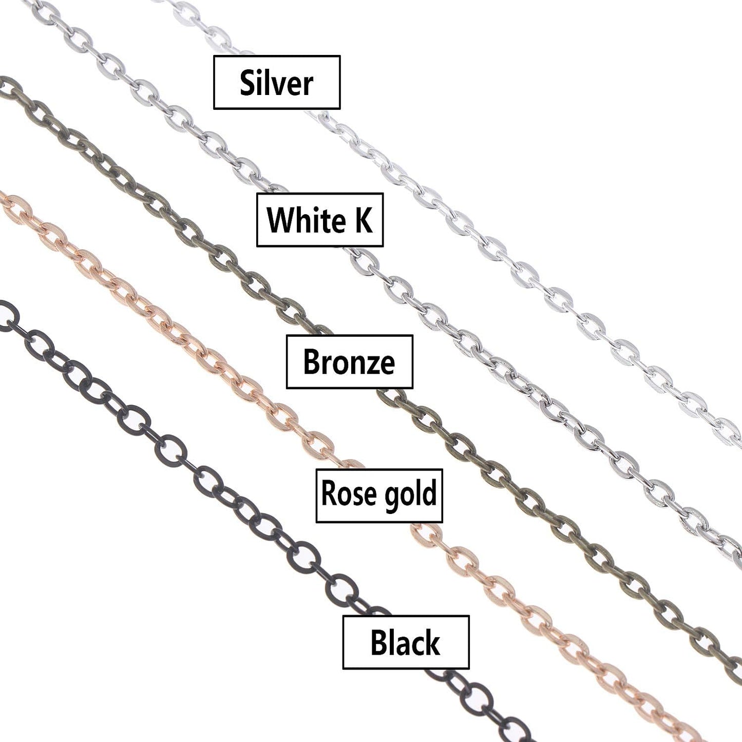 39 Feet Necklace Chains Stainless Steel DIY Link Chain Necklaces with 30Pcs Lobster Clasps, and 100Pcs Jump Rings for Jewelry Making