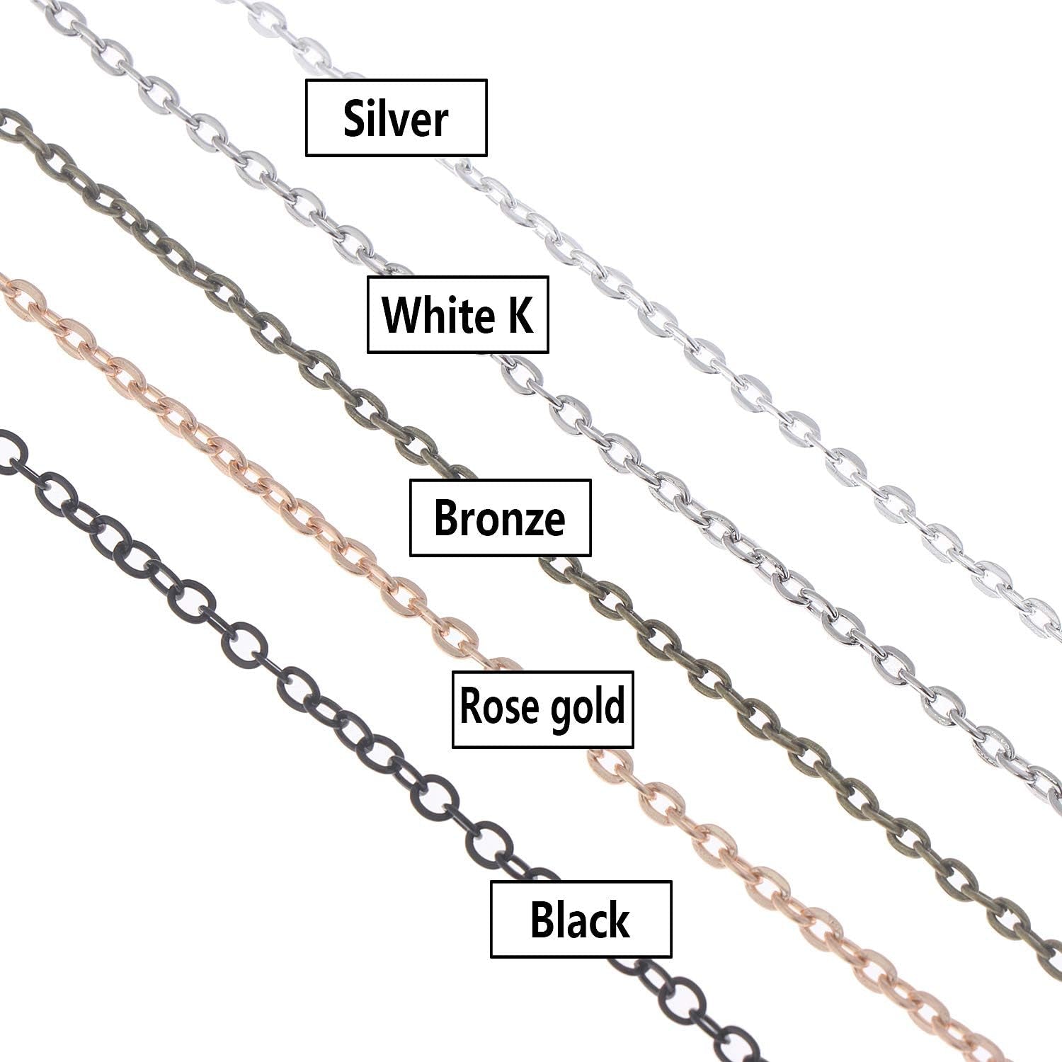 39 Feet Necklace Chains Stainless Steel DIY Link Chain Necklaces with 30Pcs Lobster Clasps, and 100Pcs Jump Rings for Jewelry Making
