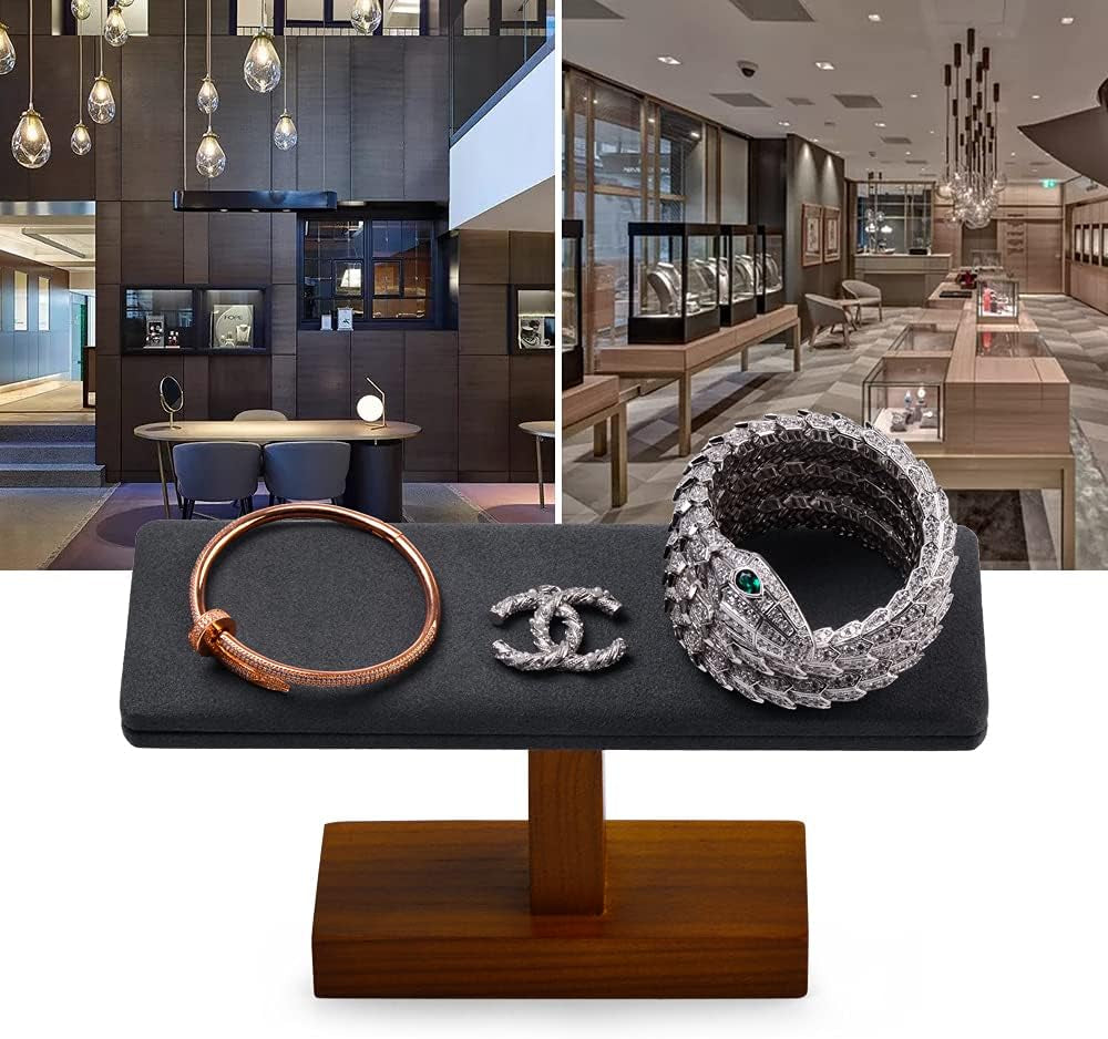 Grey Jewelry Display Stand Necklace Display for Photography Solid Wood Jewelry Display Necklace/Pendant Holder