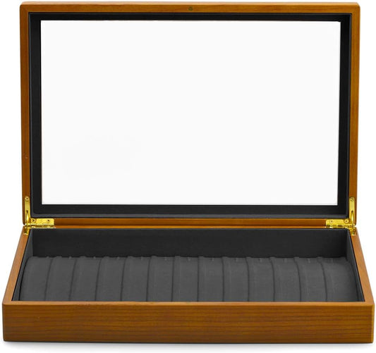 Solid Wooden Necklace/Bracelet/Pendant Jewelry Organizer Box 13 Lattice Necklace Showcase Display Holder