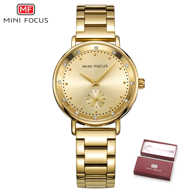 MINI FOCUS Rose Gold Watch Women Quartz Watches Ladies Top Brand Luxury Female Wrist Watchs Girl Clock Relogio Feminino
