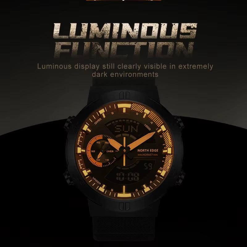 2022 HORNET Men'S Digital Watch Running Cycling Sports Watches Waterproof 50M World Time Speed Illuminator Wristwatch