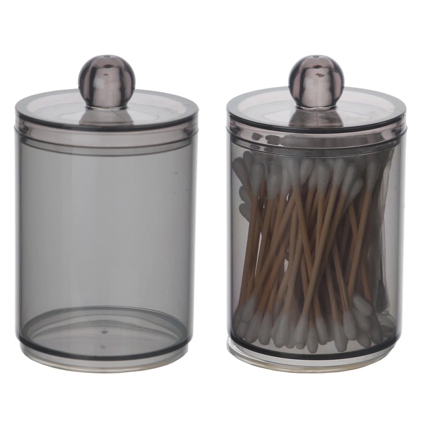 Transparent Dispenser for Cotton Ball Cotton Swab Cotton round Pads Floss - 10OZ Clear Plastic Box for Bathroom Canister Storage Organization