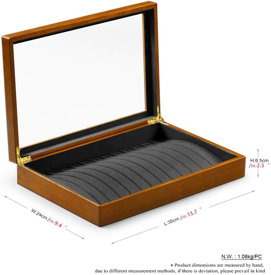 Solid Wooden Necklace/Bracelet/Pendant Jewelry Organizer Box 13 Lattice Necklace Showcase Display Holder