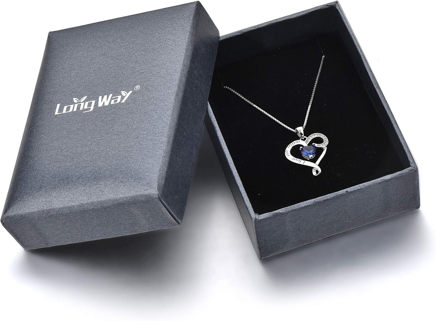 Mother'S Birthday Gift I Love You Mom S925 Sterling Silver Heart Pendant Necklace