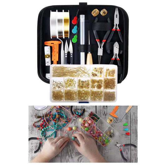 Professional Jewelry Making Tool Kit: Pliers Set with Round Nose Plier, Side Cutting Plier, and Awl