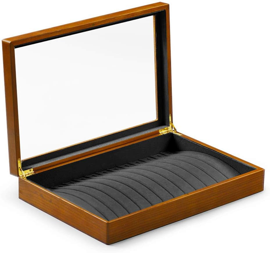 Solid Wooden Necklace/Bracelet/Pendant Jewelry Organizer Box 13 Lattice Necklace Showcase Display Holder
