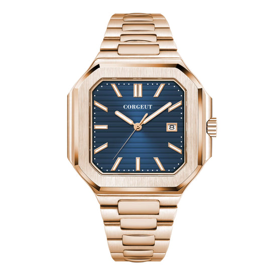 NH35 8215 Automatic Mechanical Watch for Man Blue Black Luminous Square New Men Watchs Stainless Steel Green Dial Custom